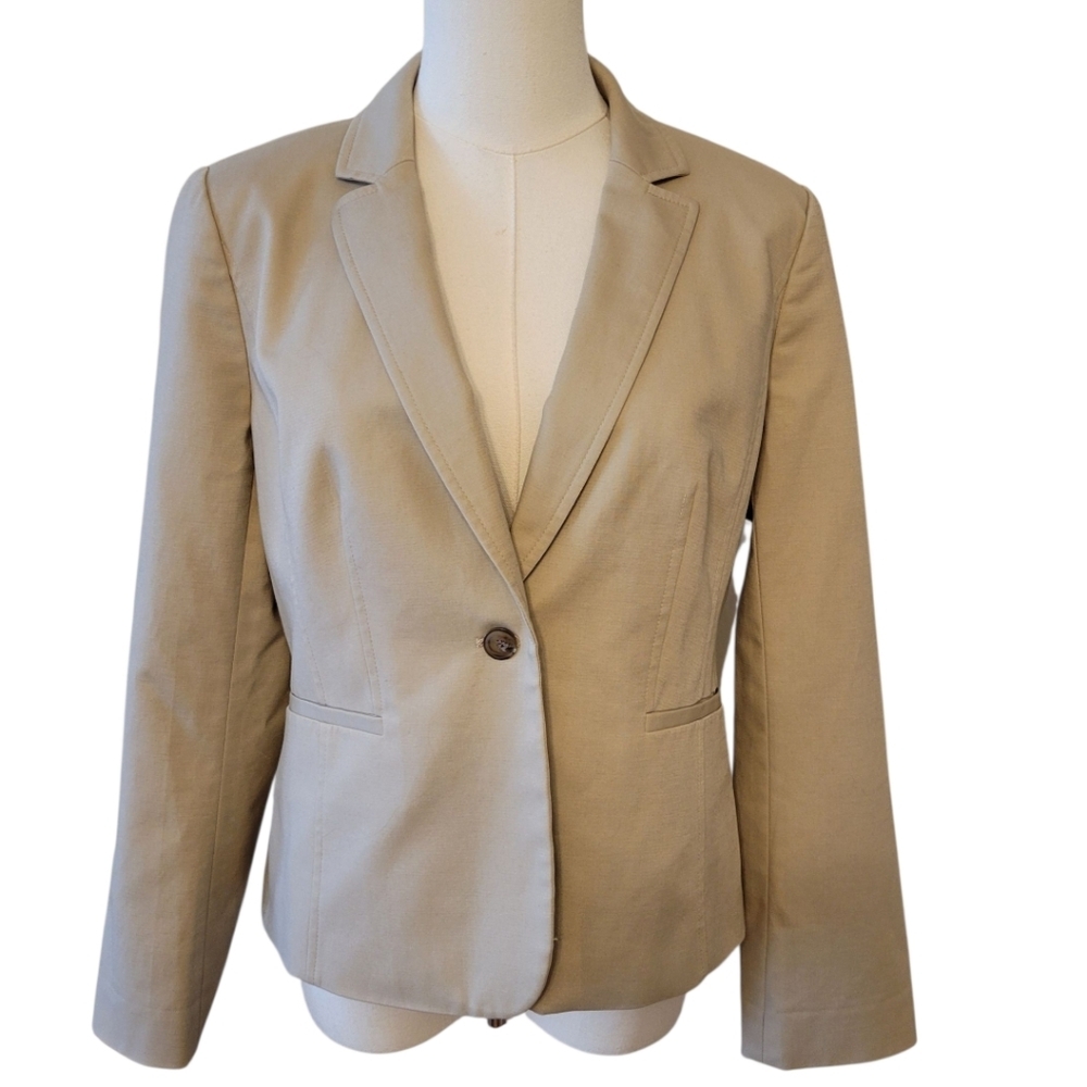 Halogen‎ Khaki Tan One Button Blazer Jacket Size Medium